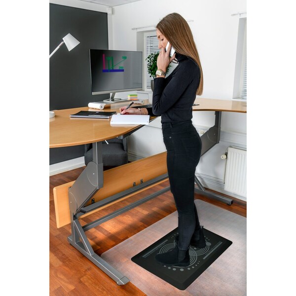 Floortex Antifatigue Mat, 32 in L x 20 in W, .70 in Thickness, Ebony - FLRFCA22032BK