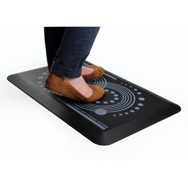 Floortex Antifatigue Mat, 32 in L x 20 in W, .70 in Thickness, Ebony - FLRFCA22032BK