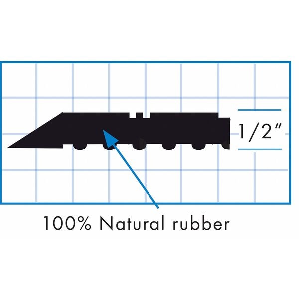 Wearwell Mat Connector, 1 in W x Grease Resistant Natural Rubber, Black - CONNECTOR.WSH.BK