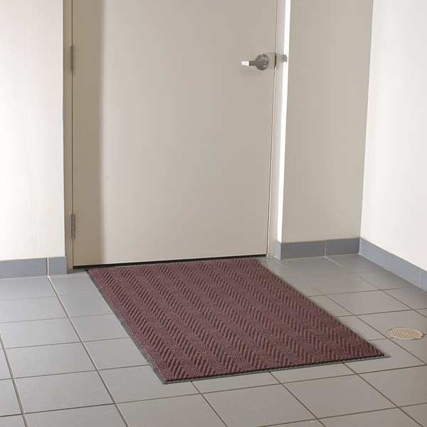 Notrax Entrance Mat, Polypropylene, 3/8 in Thick, Charcoal, 4 ft W x 10 ft L - 118S0410CH