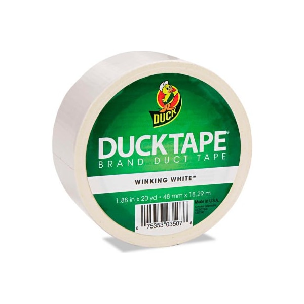 Shurtech Brands Duck Colored Duct Tape, 1.88W x 20 yds - 3 Core - White - 1265015