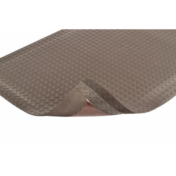 Notrax Antifatigue Mat, 12 ft. L x 3 ft. W, 9/16" Thickness, Vinyl, Diamond Plate, Black - 479S0312BL