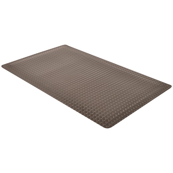 Notrax Antifatigue Mat, 12 ft. L x 3 ft. W, 9/16" Thickness, Vinyl, Diamond Plate, Black - 479S0312BL