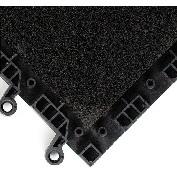 Wearwell Interlocking Antifatigue Mat Tile, 18 in W x PVC, Black - 599.78X18X18BK-CS10