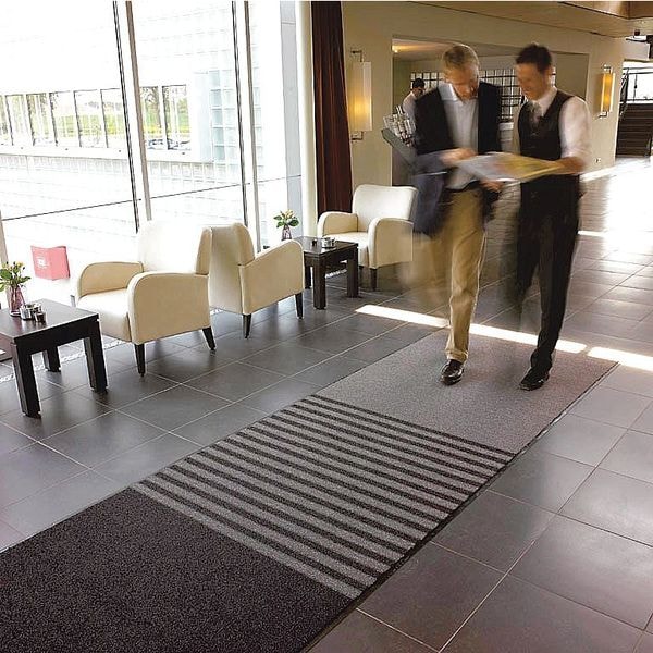 Notrax Entrance Runner, Polypropylene, 3/8 in Thick, Black, 4 ft W x 12 ft L - 137S0412BL