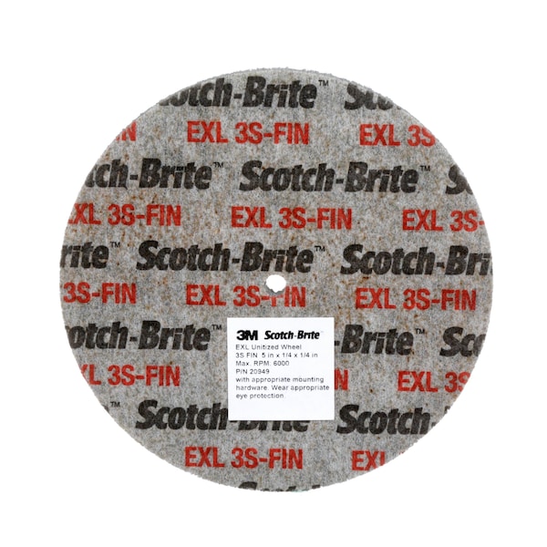 Scotch-Brite Unitized Wheel XL, 3"x 1/4"x 1/4", 3S FIN - XL-UW 397
