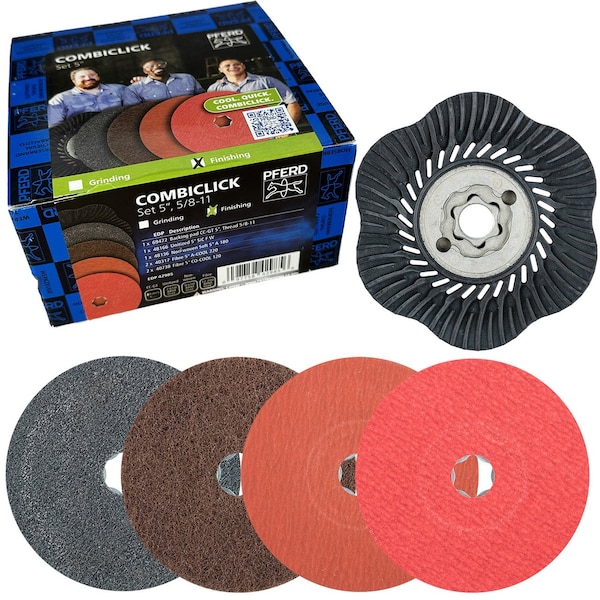 Pferd 42985 COMBICLICK 5in 5/8-11 Finishing Set - 42985-PFERD