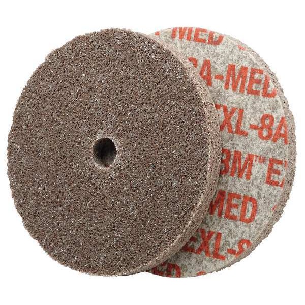 Scotch-Brite Unitized Wheel, 3 in Dia, 1/8 in W, 1/4 in Arbor Hole - 61500078722