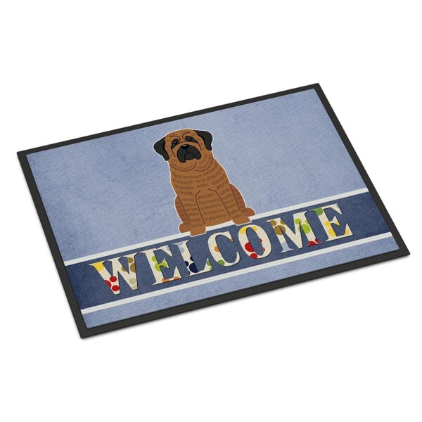 Carolines Treasures 18 x 27 in. Mastiff Brindle Welcome Indoor or Outdoor Mat - BB5596MAT
