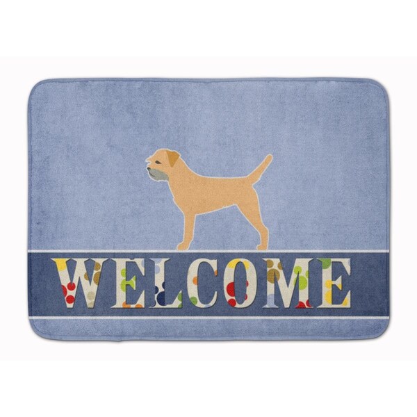 Carolines Treasures Border Terrier Welcome Machine Washable Memory Foam Mat - BB5493RUG