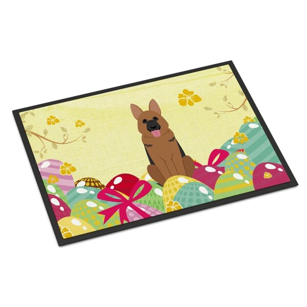 Carolines Treasures 18 x 27 in. Easter Eggs German Shepherd Indoor or Outdoor Mat - BB6067MAT