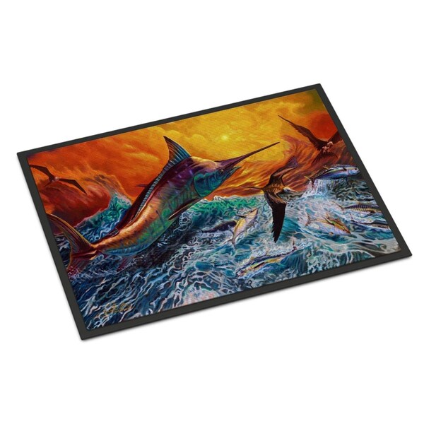 Carolines Treasures 24 x 36 in. Reflective Chaos Blue Marlin Indoor or Outdoor Mat - JMA2012JMAT