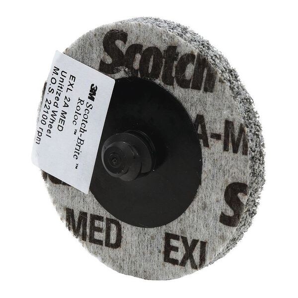 Scotch-Brite Unitized Wheel, 2 in Dia, 2 in W, 1/4 in Arbor Hole - 7000045977