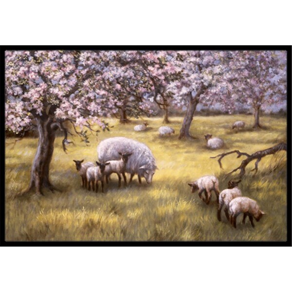 Jensendistributionservices Sheep by Daphne Baxter Indoor or Outdoor Mat, 18 x 27 - MI2557295