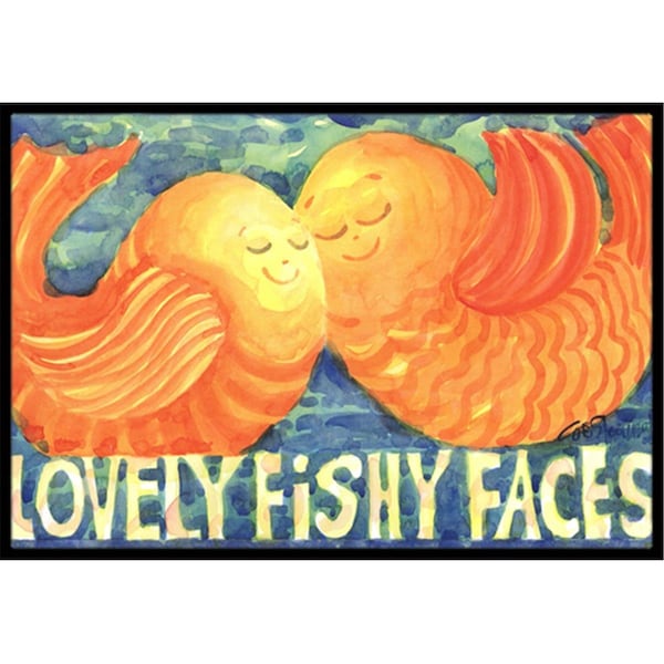 Carolines Treasures 24 x 36 in. Fish - Kissing Fish Indoor Or Outdoor Mat - 6052JMAT