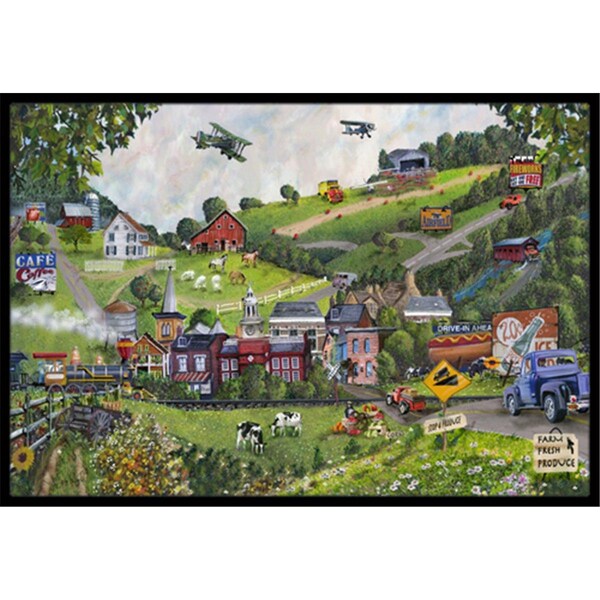 Carolines Treasures Summer In Small Town Usa Indoor and Outdoor Mat- 18 x 27 in. - PTW2012MAT