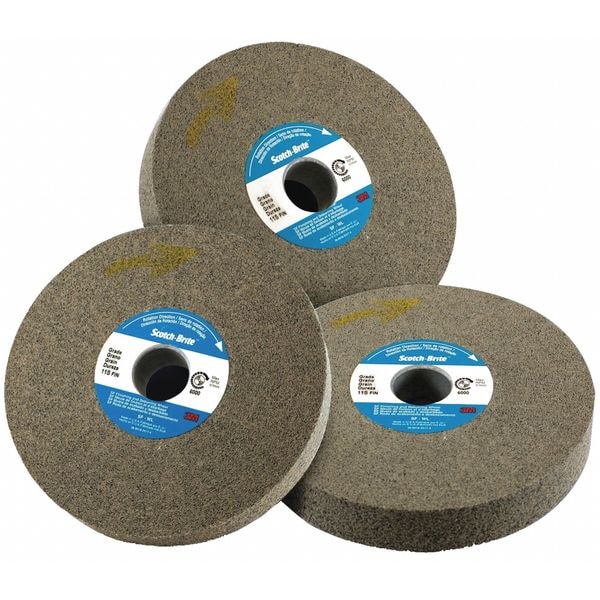 Scotch-Brite Unitized Wheel, 6 in Dia, 1/4 in W, 1/2 in Arbor Hole - 7010294724