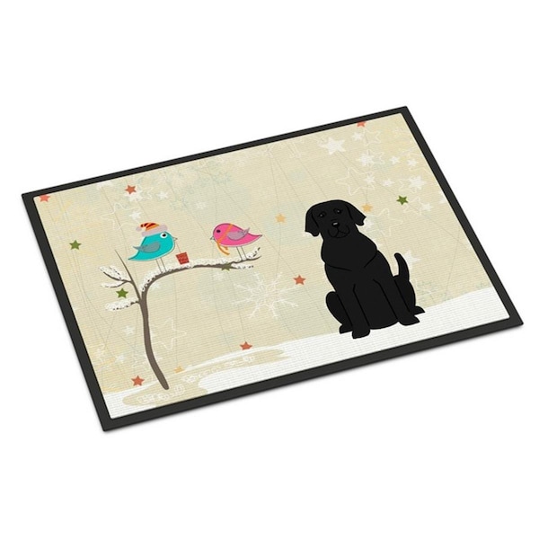 Micasa Christmas Presents Between Friends Black Labrador Indoor or Outdoor Mat24 x 0.25 x 36 in. - MI893583