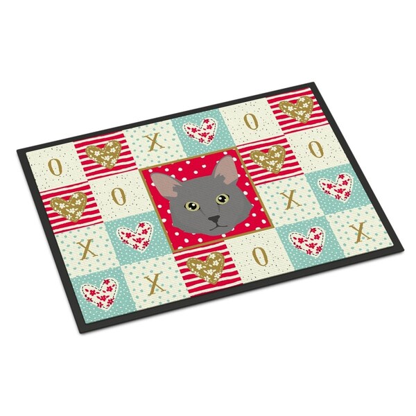 Carolines Treasures 24 x 36 in. Nebelung Cat Love Indoor or Outdoor Mat - CK5136JMAT