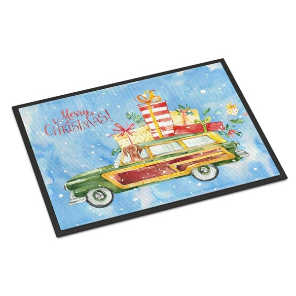 Carolines Treasures 18 x 27 in. Merry Christmas Vizsla Indoor or Outdoor Mat - CK2408MAT