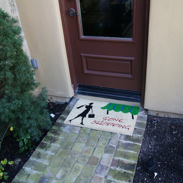 Rubber-Cal "Gone Shopping" Novelty Unique Welcome Mats, 18 x 30-Inch - 10-106-014