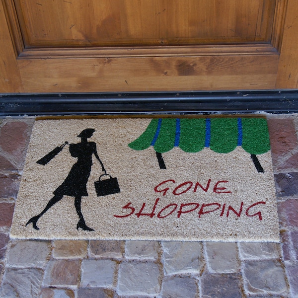 Rubber-Cal "Gone Shopping" Novelty Unique Welcome Mats, 18 x 30-Inch - 10-106-014
