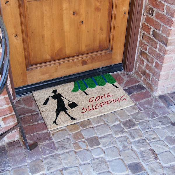 Rubber-Cal "Gone Shopping" Novelty Unique Welcome Mats, 18 x 30-Inch - 10-106-014