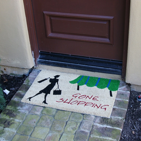 Rubber-Cal "Gone Shopping" Novelty Unique Welcome Mats, 18 x 30-Inch - 10-106-014