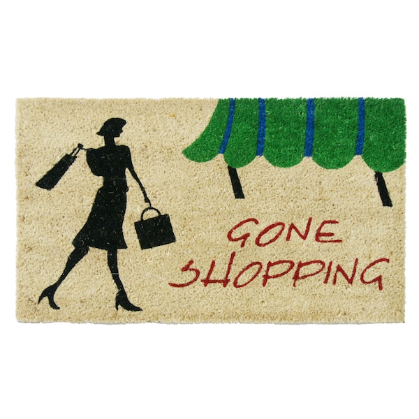 Rubber-Cal "Gone Shopping" Novelty Unique Welcome Mats, 18 x 30-Inch - 10-106-014