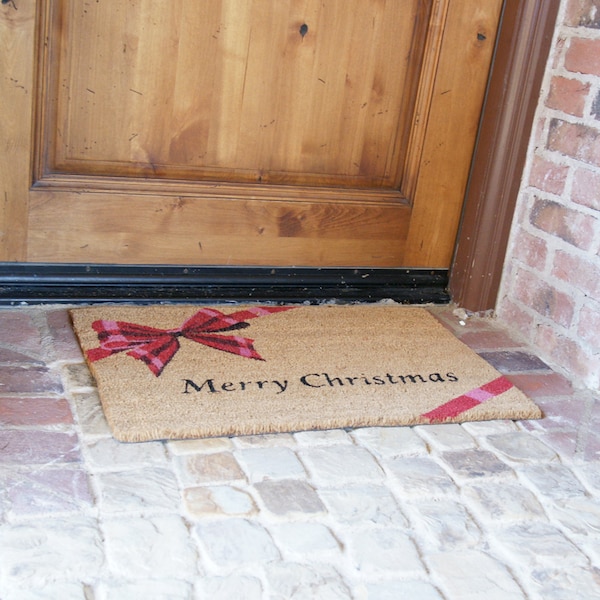 Rubber-Cal "Christmas Doormat Kit" - 2 Coir Christmas Door Mats & 1 Boot Scraper - 10-108-004