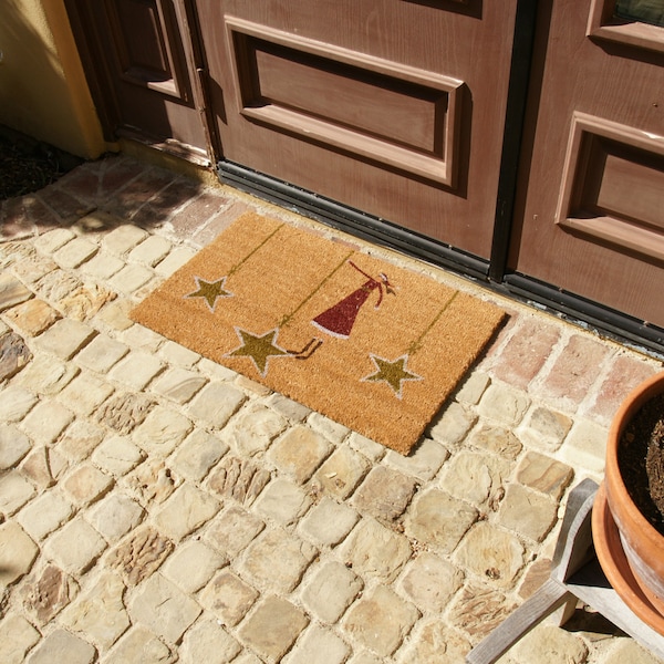 Rubber-Cal "Christmas Doormat Kit" - 2 Coir Christmas Door Mats & 1 Boot Scraper - 10-108-004