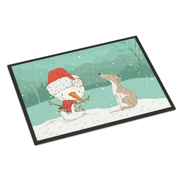 Carolines Treasures 24 x 36 in. Whippet Snowman Christmas Indoor or Outdoor Mat - CK2079JMAT