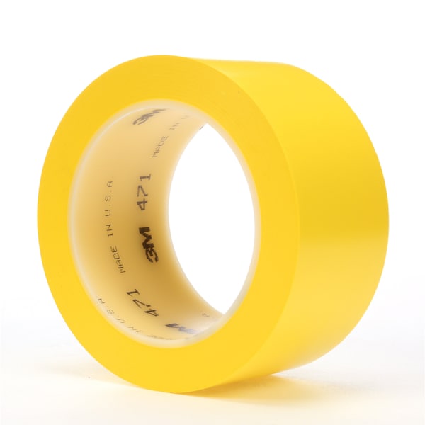 3M Vinyl Tape, 5.2 Mil, 2"x36 yds., Yellow, PK24 - T967471Y