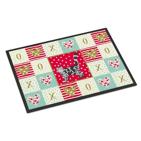 Carolines Treasures 24 x 36 in. Foldex Exotic Fold No.1 Cat Love Indoor or Outdoor Mat - CK5618JMAT