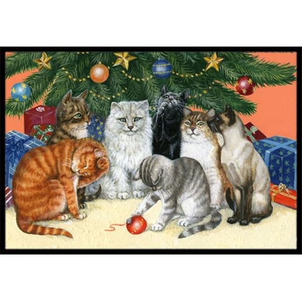 Carolines Treasures Carolines Treasures BDBA0345JMAT Cats Under the Christmas Tree Indoor or Outdoor Mat; 24 x 36 - BDBA0345JMAT