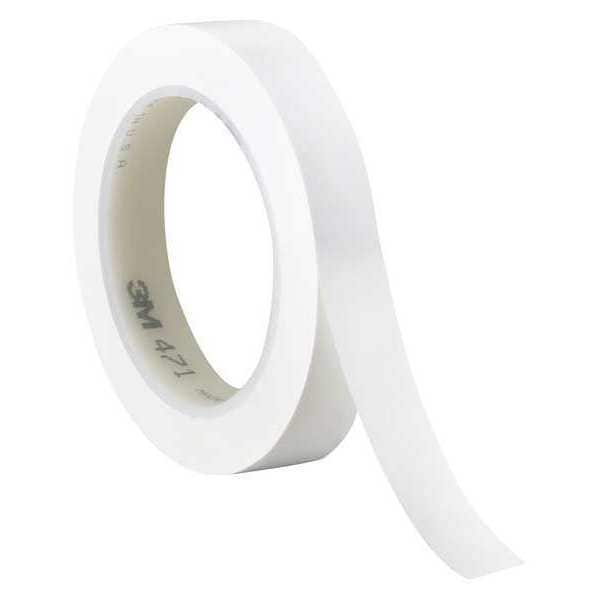 3M Vinyl Tape, 5.2 Mil, 3/4"x36 yds., White, PK3 - T9644713PKW