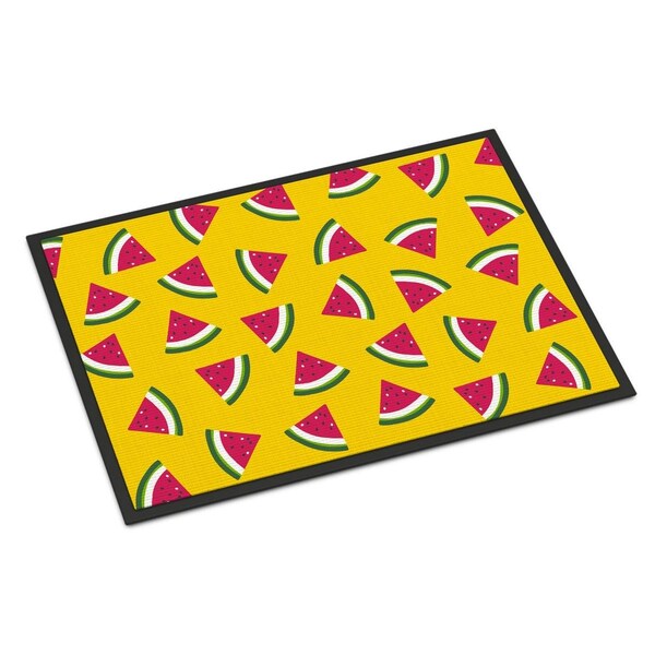 Carolines Treasures Watermelon on Yellow Indoor or Outdoor Mat, 24 x 36 in. - BB5144JMAT