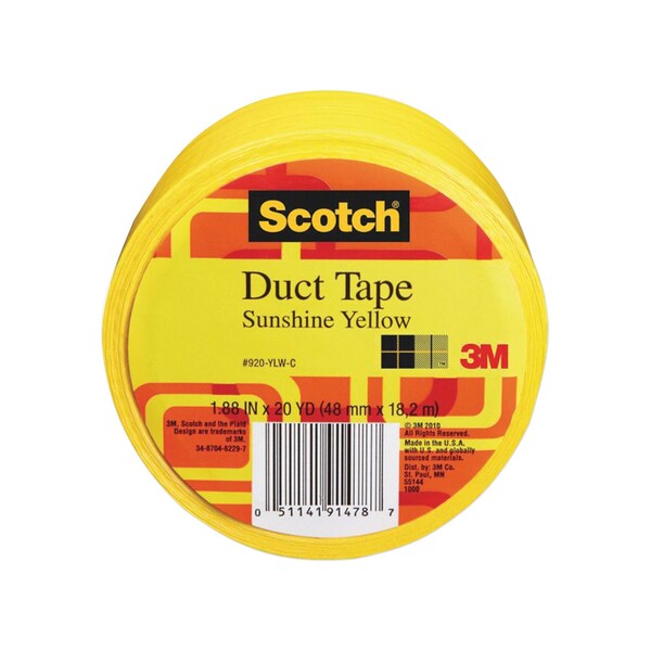 Scotch Duct Tape, 1.88in x 20 yds, Sunshine Yellow - 920-YLW-C
