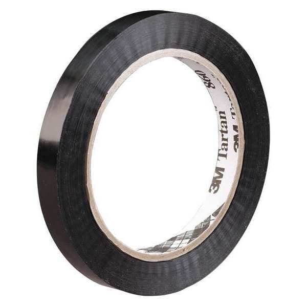 Tartan 3M 860 Tensilized Poly Strapping Tape, 2.8 Mil, 1/2" x 120 yds., Black, 12/Case - T91986012PK