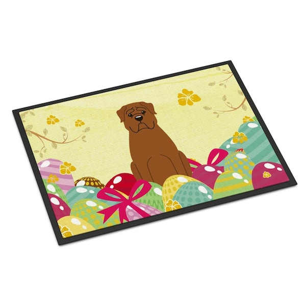 Carolines Treasures 18 x 27 in. Easter Eggs Dogue de Bourdeaux Indoor or Outdoor Mat - BB6073MAT