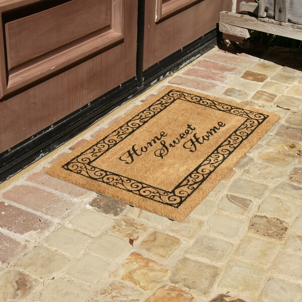 Rubber-Cal "Home Sweet Home" Welcome Coir Welcome Mat, 18 x 30-Inch - 10-106-045