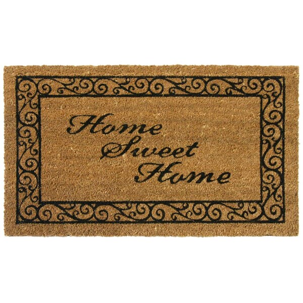 Rubber-Cal "Home Sweet Home" Welcome Coir Welcome Mat, 18 x 30-Inch - 10-106-045