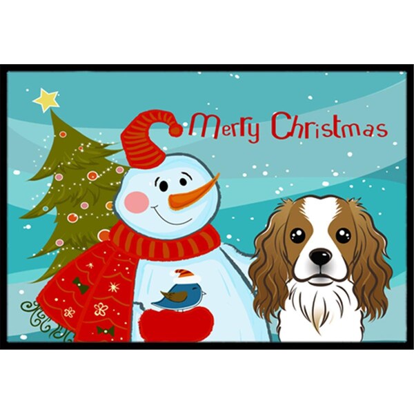 Micasa Snowman With Cavalier Spaniel Indoor and Outdoor Mat, 18 x 27 in. - MI55710
