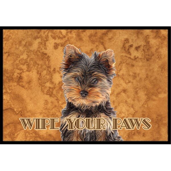 Carolines Treasures Yorkie Puppy And Yorkshire Terrier Wipe your Paws Indoor or Outdoor Mat - CA75522
