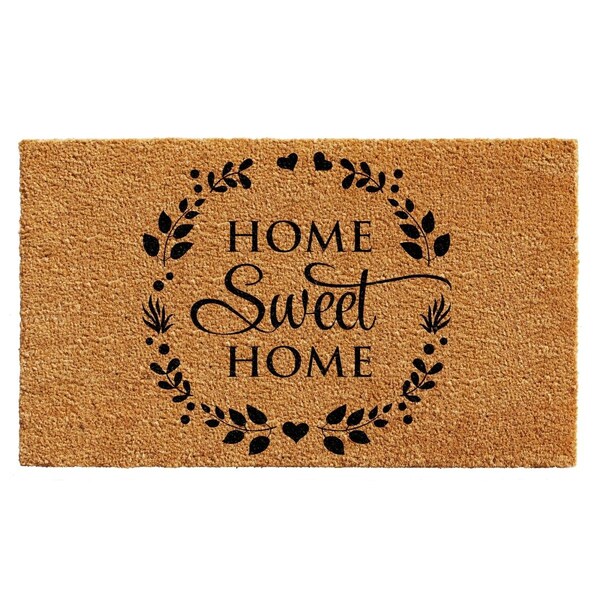 Configuracion 17 x 29 in. Sweet Wreath Rectangular Doormat Natural & Black - CO3360051