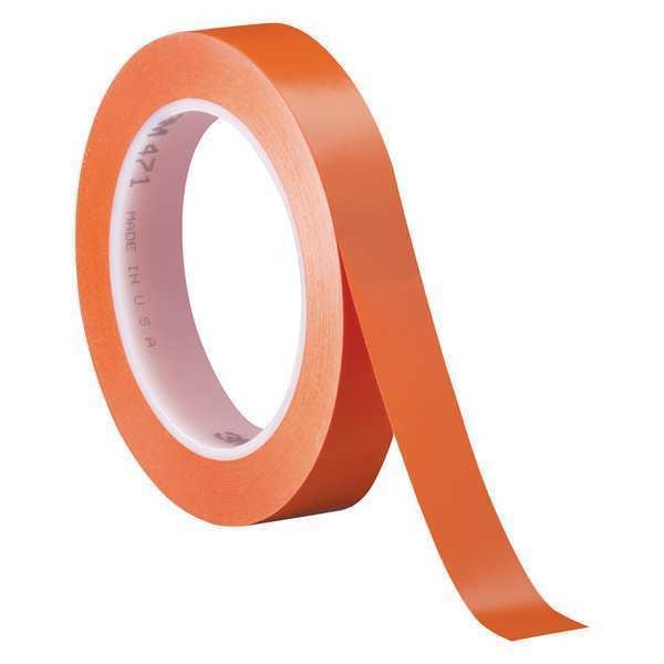 3M Vinyl Tape, 5.2 Mil, 3/4"x36 yds., Orange, PK3 - T9644713PKO