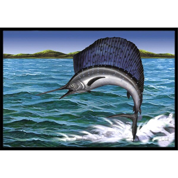 Jensendistributionservices Blue Marlin Indoor & Outdoor Mat, 18 x 27 in. - MI2556469