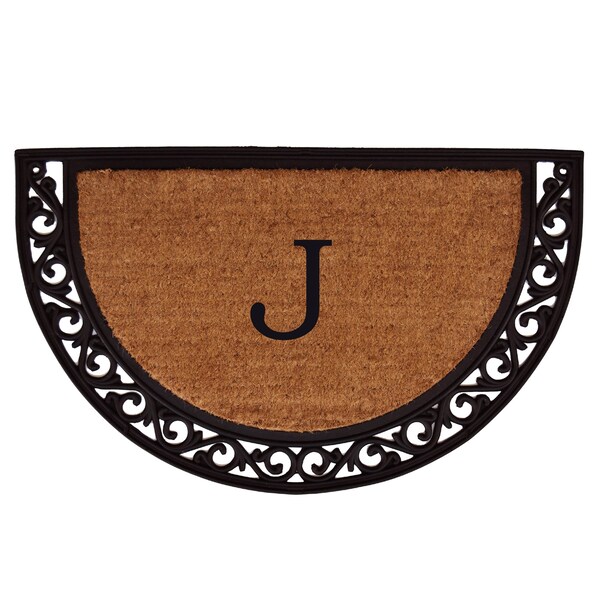 Calloway Mills Monogram Door Mat, Black, Natural, 18 in W x 30 in L - 100101830J