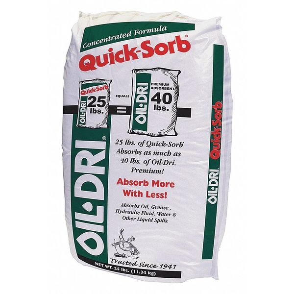 Oil-Dri Loose Absorbent, 3 Gallon Volume Absorbed per Package, 25 lb Weight Bag, Not Scented - I05025-G70