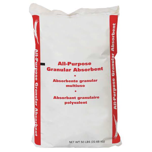 Condor Loose Absorbent, 4 Gallon Volume Absorbed per Package, 50 lb Weight Bag, Not Scented - 35UX87
